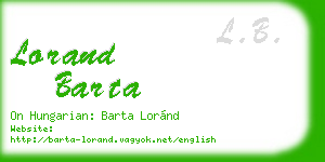 lorand barta business card